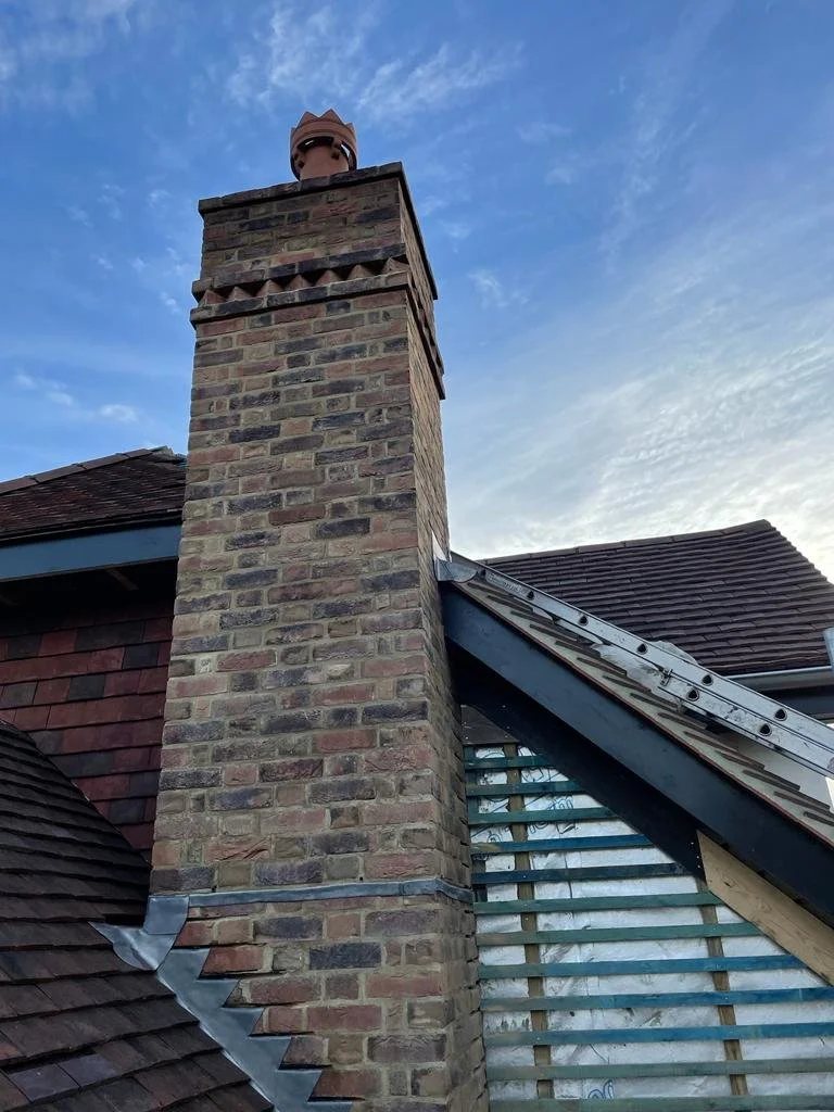 Chimney rebuilt, an I.C Developments project in Surrey
