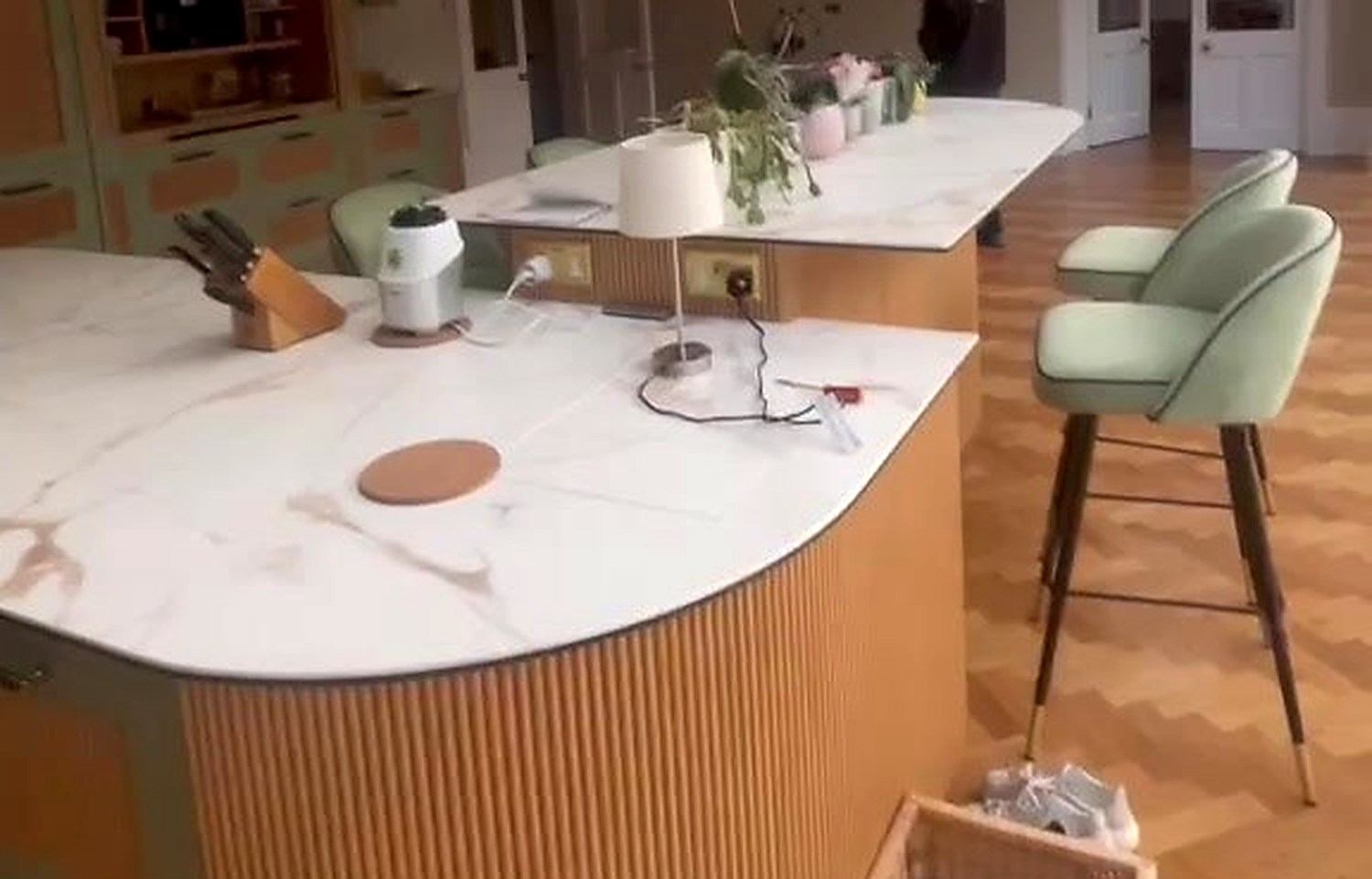 A bright finished kitchen and dining space inside a completed I.C Developments extension
